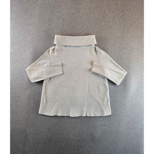 COS Cowl Neck Turtleneck Sweater Womens XS Light Gray 100% Cotton Minimalist